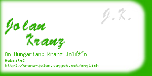 jolan kranz business card